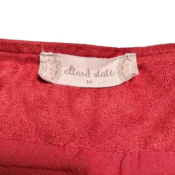 Altar'd State | Women | Vermillion Sueded Floral Pom Pom Mini Skirt | Medium - Picture 8 of 14